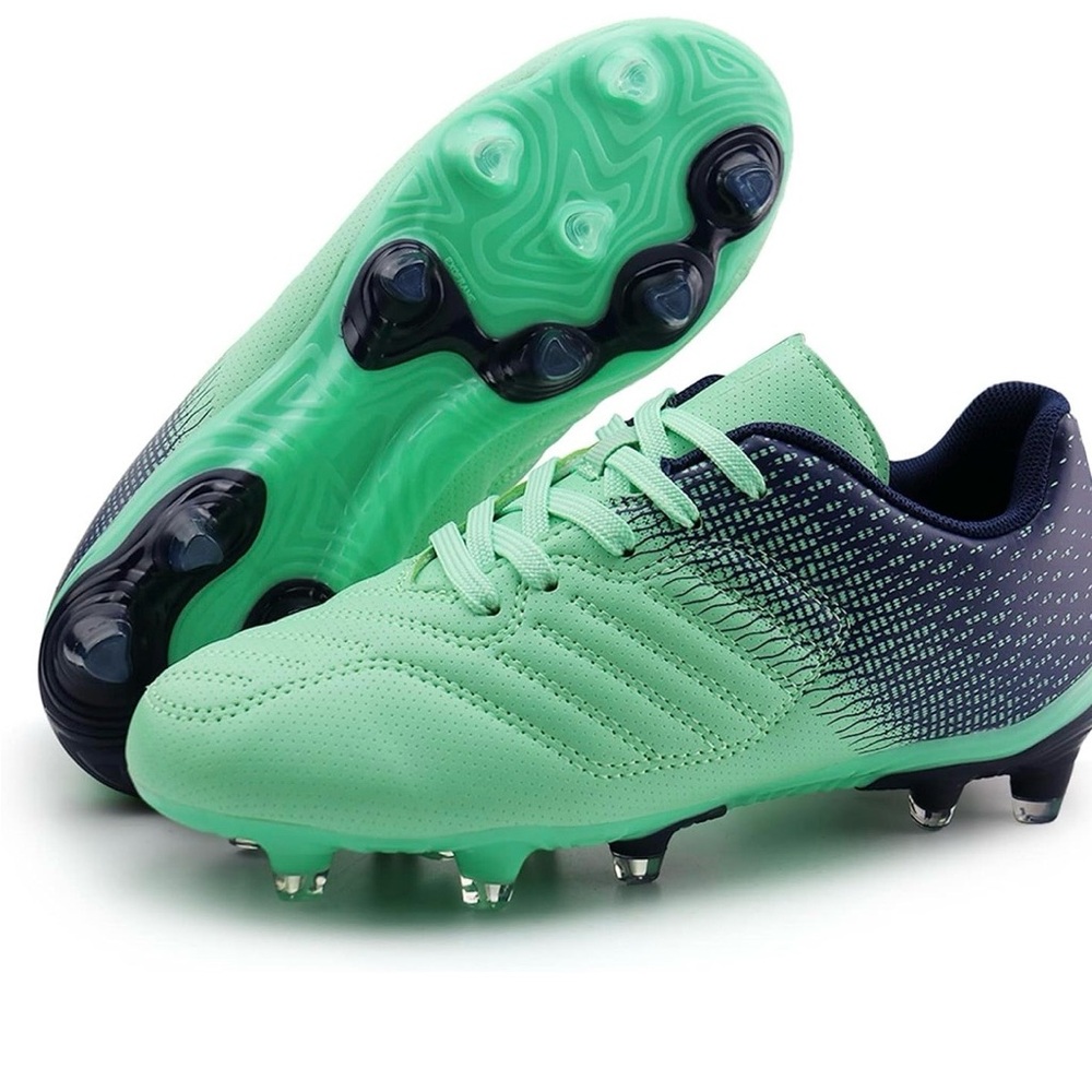 Brooman Kids Soccer Cleats Green & Navy Size 5 - Picture 5 of 16
